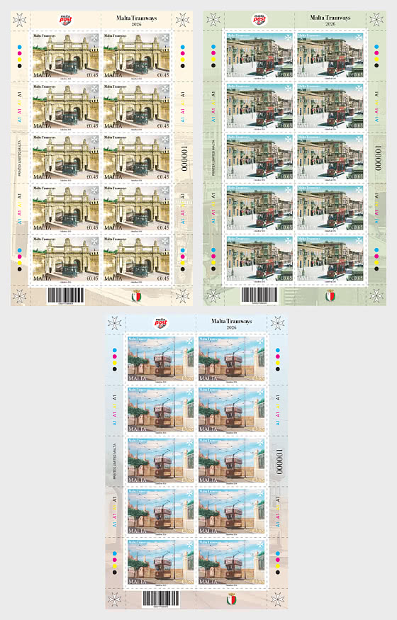 2026 Malta Tramways 1905-1929 - Sheetlets