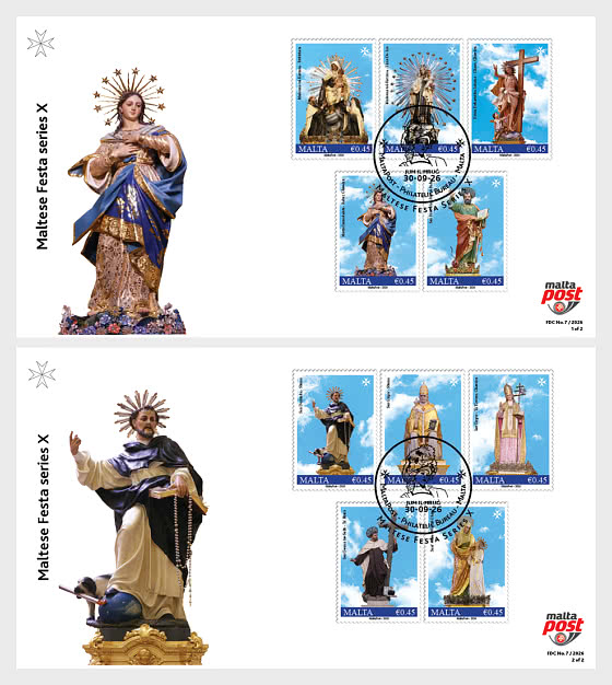 2026 Maltese Festa Series X - Enveloppes de Premier Jour