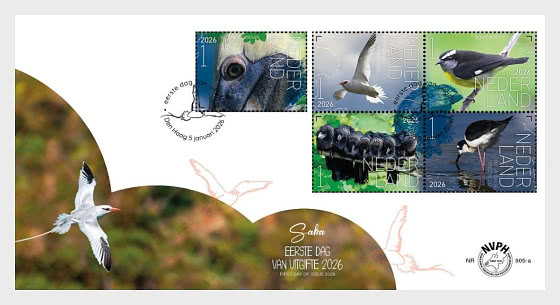 2026 Experimente la Naturaleza - Aves Saba - Sobre de Primer Dia