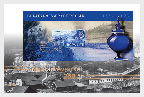 2026 Blaafarvevaerket 250th Anniversary - Golden FDC M/S - Collectibles