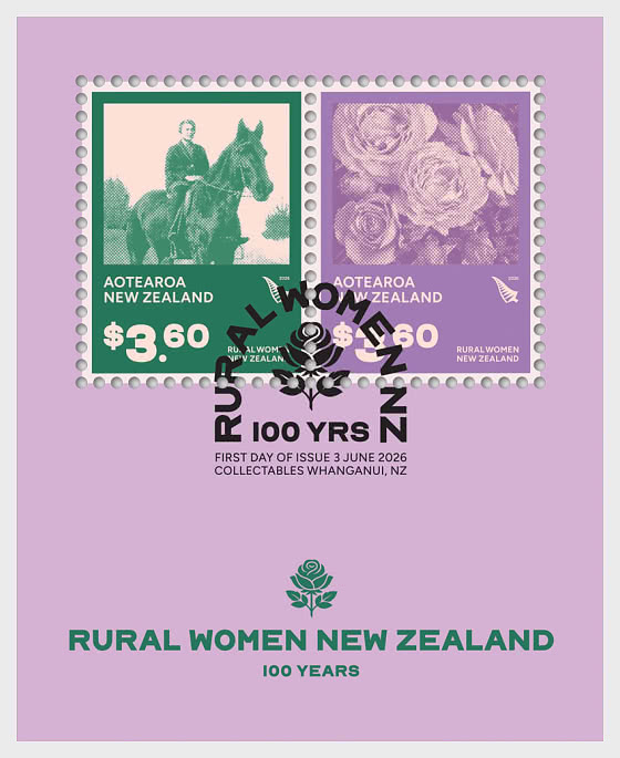 2026 PRE-ORDER Rural Women New Zealand 100 Years Cancelled Miniature Sheet - Miniature Sheet CTO