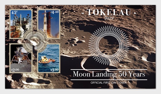 2019 Tokelau Aterrizaje en la Luna 50 Años - Sobre de Primer Dia