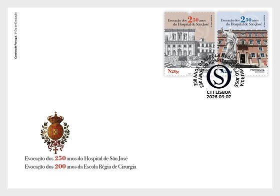 2026 250 Jahre Hospital de São José - Ersttagbriefe