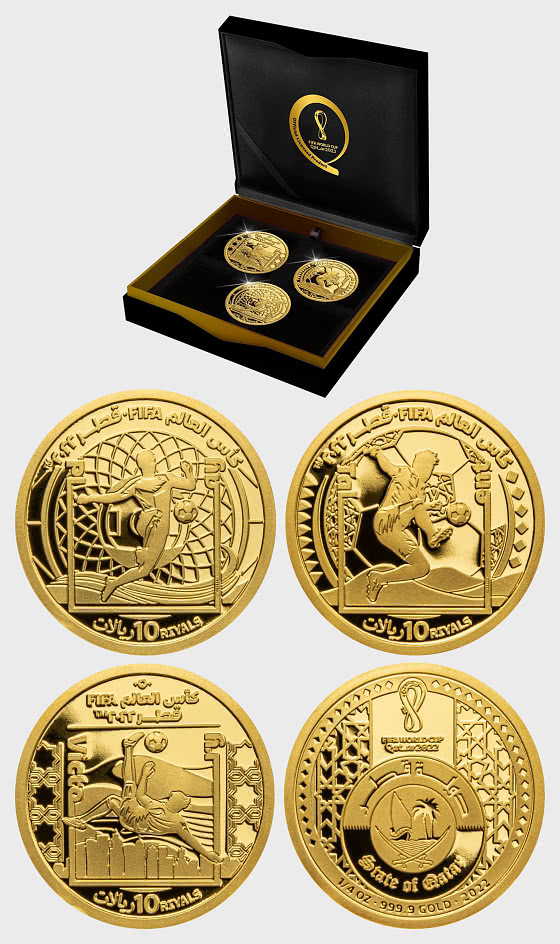 FIFA World Cup 2022 - Set of 3 Pure 24k Gold Coins - Gold Coin