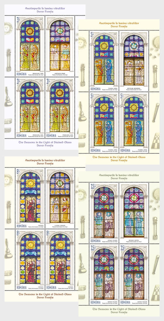 2026 The Seasons in the Light Of Stained Glass, Sever Frentiu - Sheetlets