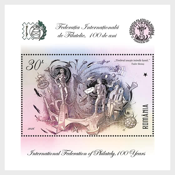 2026 International Federation Of Philately, 100 Years - Miniature Sheet