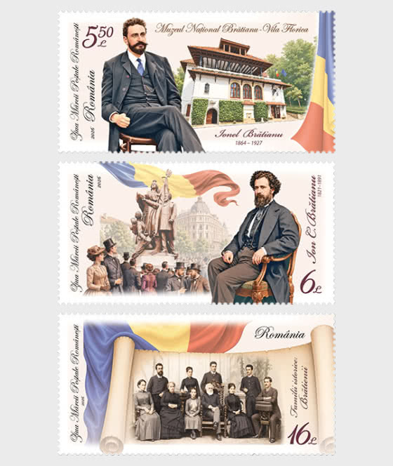 2026 Romanian Postage Stamp Day - Historical Families, The Bratianu Family - Set