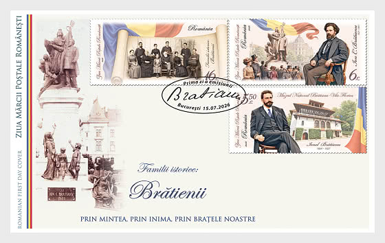 2026 Romanian Postage Stamp Day - Historical Families, The Bratianu Family - First Day Cover