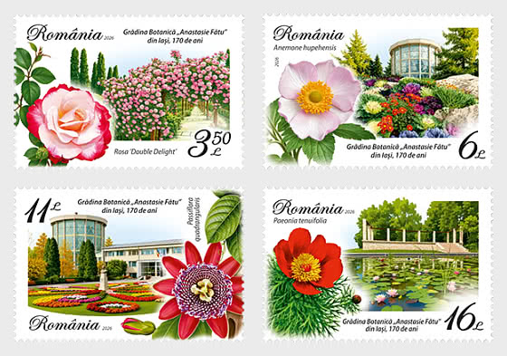 2026 Anastasie Fatu Botanical Garden of the Alexandru Ioan Cuza University Of Iasi, 170 Years - Set