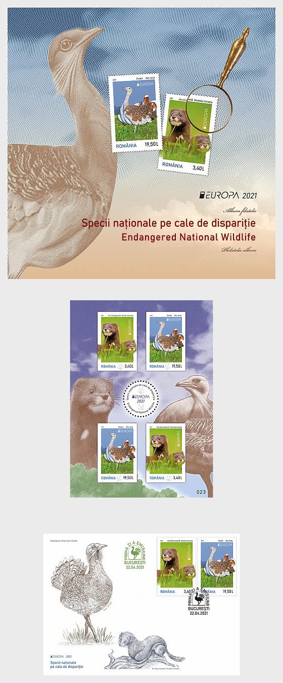 2021 Europa - Gefährdete Nationale Tierwelt - Souvenirmappen