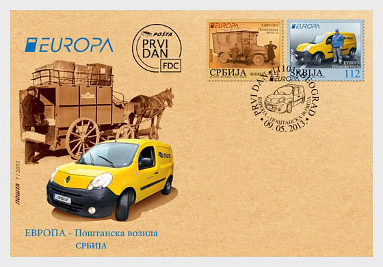 2013 欧洲邮政车辆 - 首日封