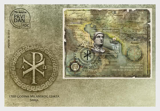 2013 1700 anni dell`Editto di Milano - FDC