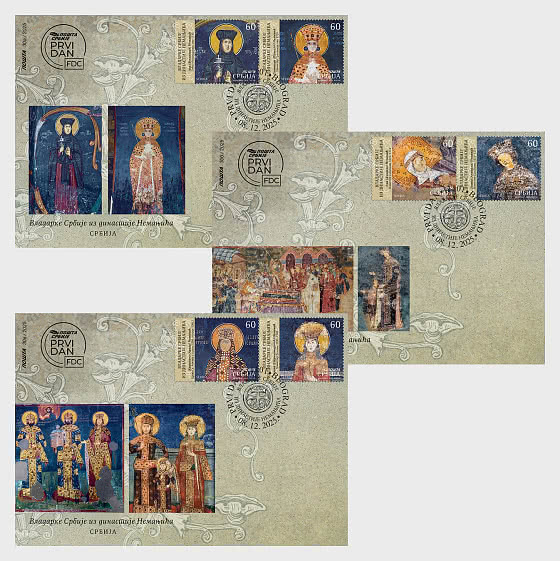 2025 Gobernantes de Serbia de la Dinastía Nemanjić - Sobre de Primer Dia