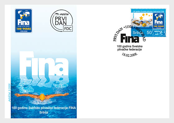 2008 100 ans de la FINA - Enveloppes de Premier Jour