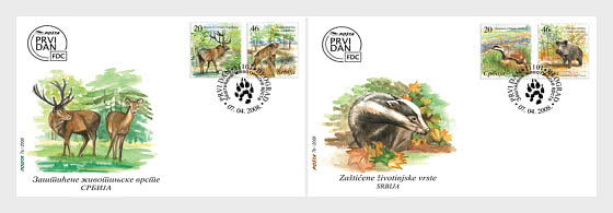 2008 Espèces animales protégées - Enveloppes de Premier Jour