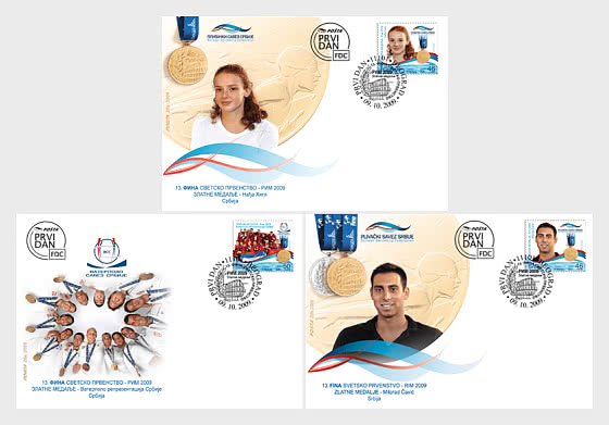 2009 XIII Campionati Mondiali FINA Roma 2009 Medaglie d`Oro - FDC