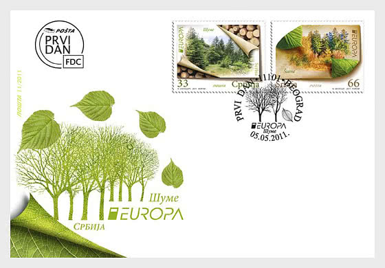 2011 Europa - Bosques - Sobre de Primer Dia