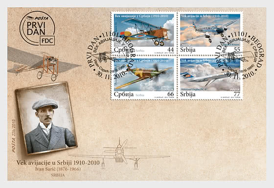 2010 Un secolo di aviazione in Serbia - FDC Libretto