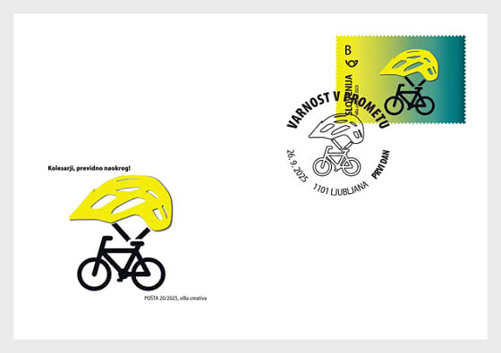 2025 Seguridad Vial - Ciclistas, ¡miren atentamente a su alrededor! - Sobre de Primer Dia