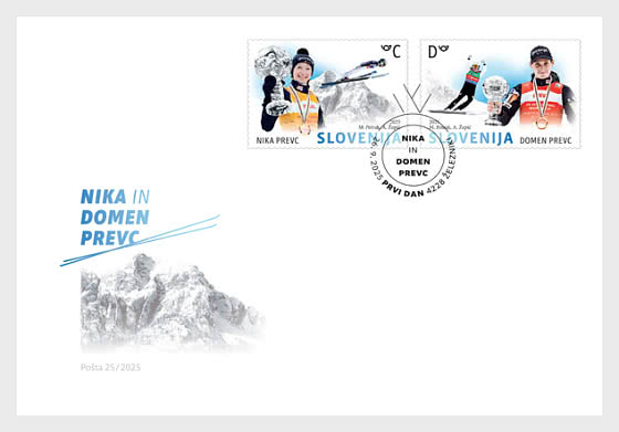 2025 Sport - Les Champions du Monde Slovènes Nika et Domen Prevc - Enveloppes de Premier Jour