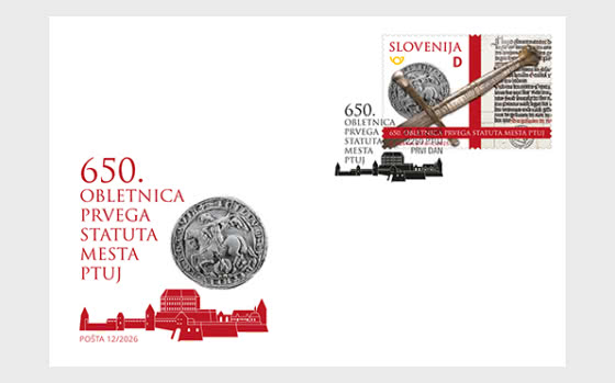2026 Anniversaires - 650 Ans de la Ville de Ptuj - Enveloppes de Premier Jour
