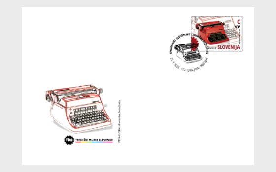 2026 Meilensteine ​​des Technischen Erbes Sloweniens – Schreibmaschine TOPS S-3 - Ersttagbriefe