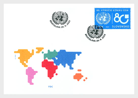 2025 80º Aniversario de la Fundación de las Naciones Unidas - Sobre de Primer Dia