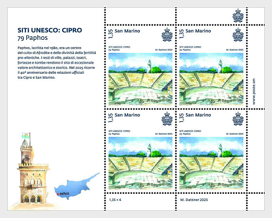 2025 Sitios Patrimonio Mundial de la UNESCO - Chipre - Mini Hojas CTO