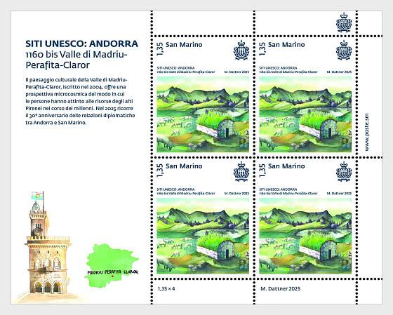 2025 UNESCO World Heritage Sites - Andorra - Sheetlets CTO
