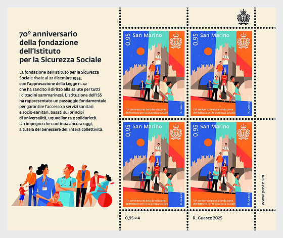 2025 70 Aniversario de la Fundación del Instituto de Seguridad Social - Mini Hojas CTO