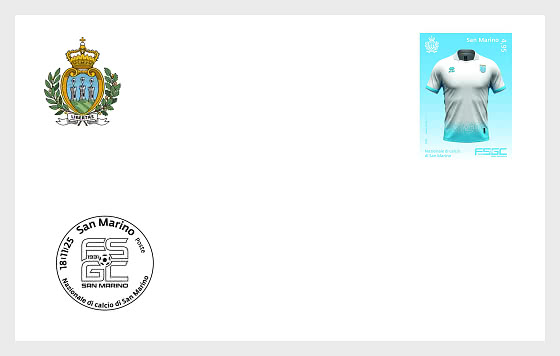 2025 El Equipo Nacional de Fútbol de San Marino - Sobre de Primer Dia