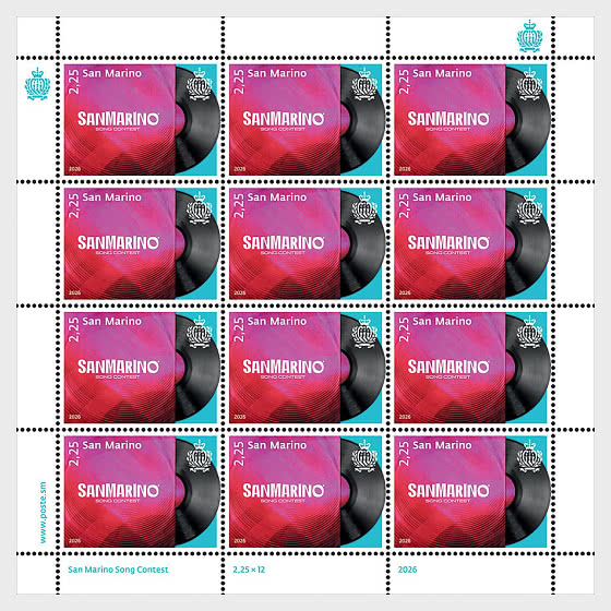 2026 圣马力诺歌曲大赛 - 小版张