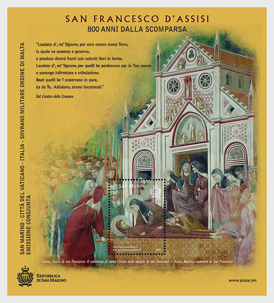2026 800th Anniversary of the Death of St Francis of Assisi - Miniature Sheet