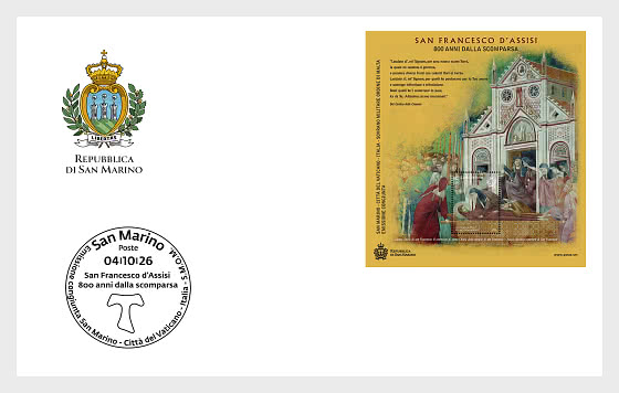 2026 800th Anniversary of the Death of St Francis of Assisi - First Day Cover
