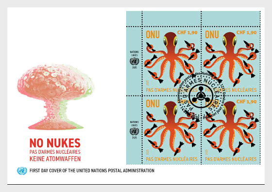 2025 No Nukes - (Geneva) - First Day Cover block of 4