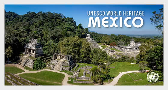2025 UNESCO-Welterbe – Mexiko - (New York) - Markenheftchen CTO