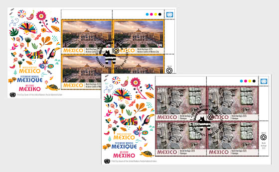 2025 UNESCO-Welterbe – Mexiko - (New York) - Ersttagsbrief Viererblock