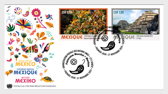 2025 UNESCO-Welterbe – Mexiko - (Genf) - Ersttagbriefe