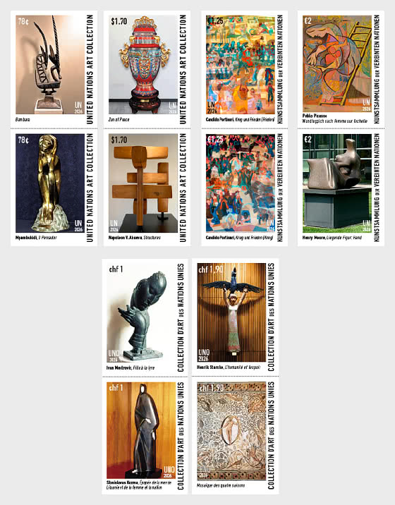 2026 Collezioni d'arte delle Nazioni Unite - (3 Uffici) - Serie x3
