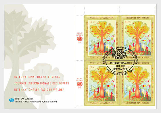 2026 Giornata internazionale delle Foreste - (Vienna) - FDC bloco di 4